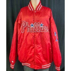 Majestic Men's Red MLB Phillies Team Coat/Jacket Sz 4X SKU 4489